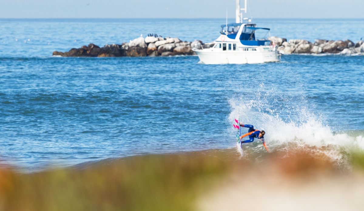 Grom Eithan Osborn nose picking in California. Photo: <a href=\"http://www.kincaidcliffordphotography.com/\"> Brian Clifford</a>