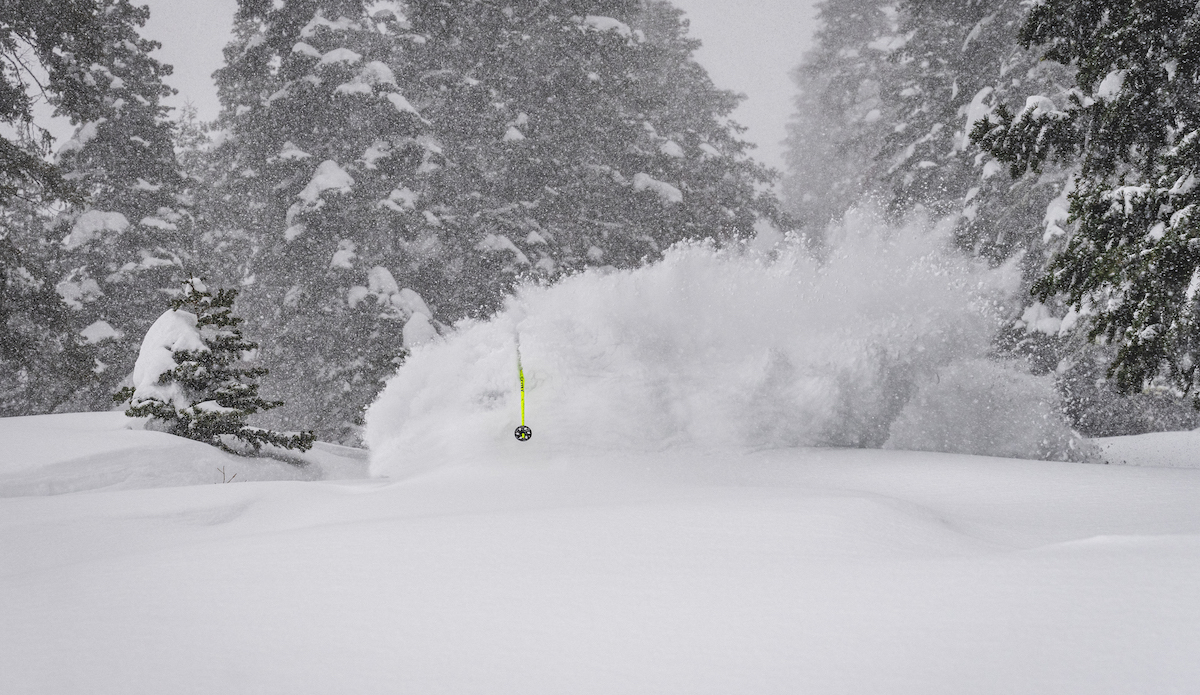 Aime Engerbretson is somewhere in there. I think. Photo: Palisades Tahoe//Jeff Engerbretson