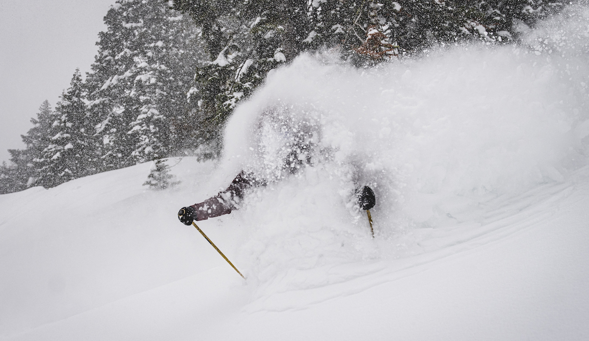 Todd Ligare gets a facefull. Photo: Palisades Tahoe//Jeff Engerbretson