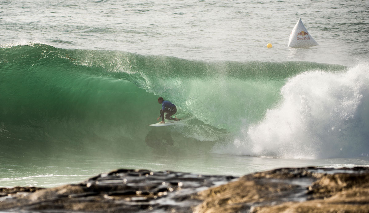 Ian Walsh, dodging a heavy one. Photo: <a href=\"http://www.redbullcapefear.com/\"> Red Bull</a>