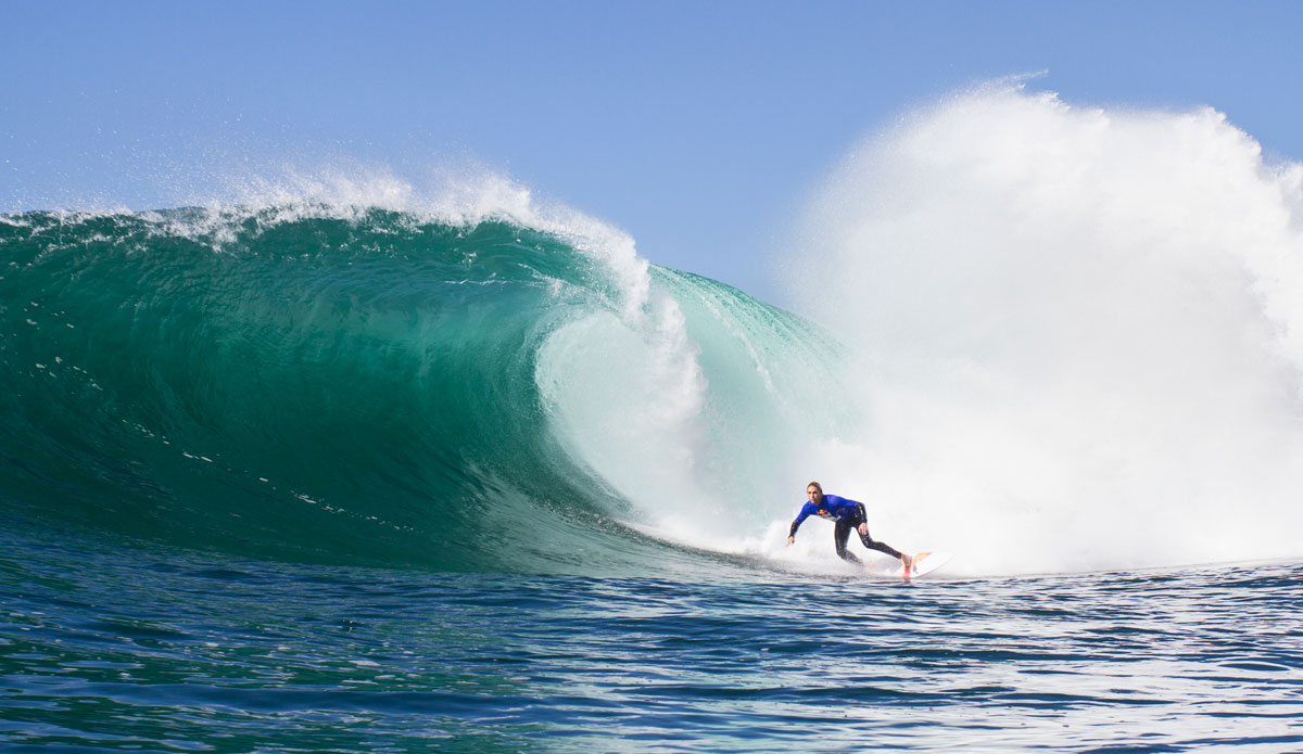 Sam Macintosh getting in a bottom turn. Photo: <a href=\"http://www.redbullcapefear.com/\"> Red Bull</a>