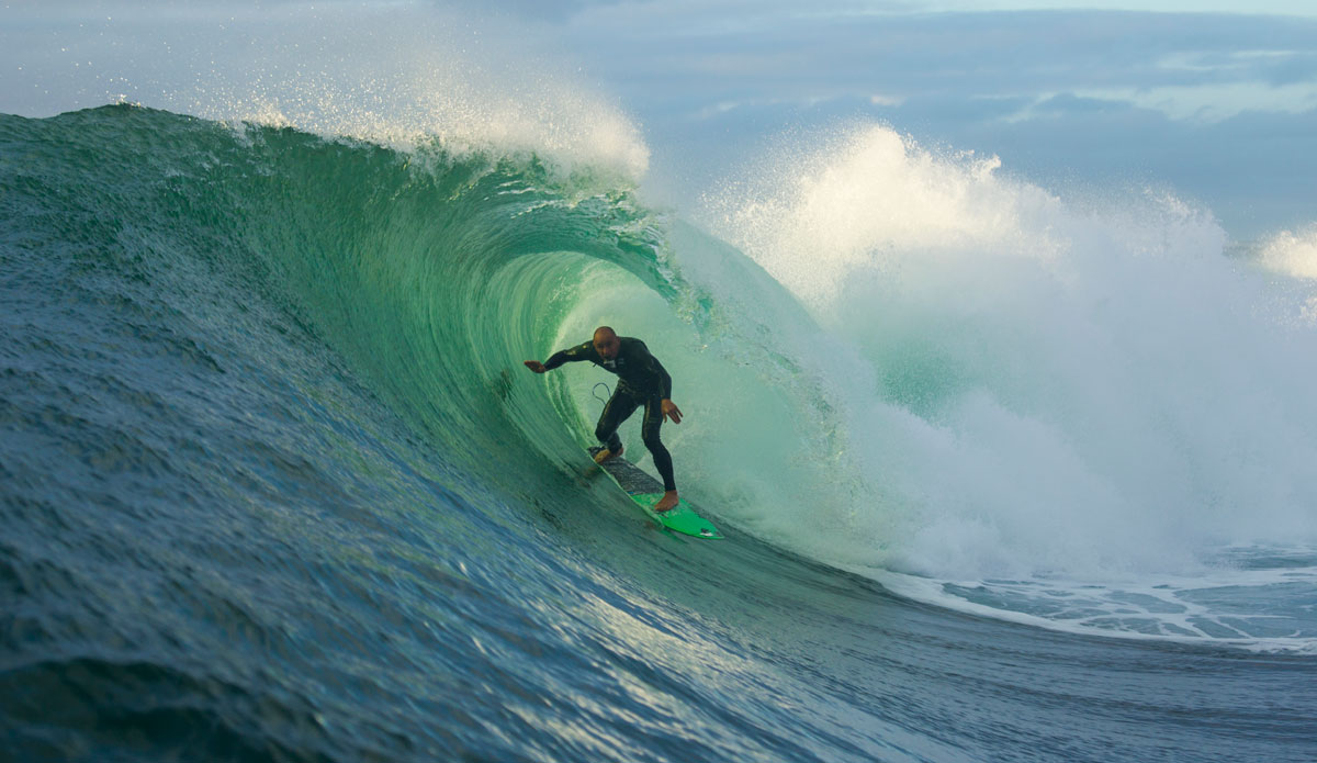 Shane Dorian right in the spot. Photo: <a href=\"http://www.redbullcapefear.com/\"> Red Bull</a>