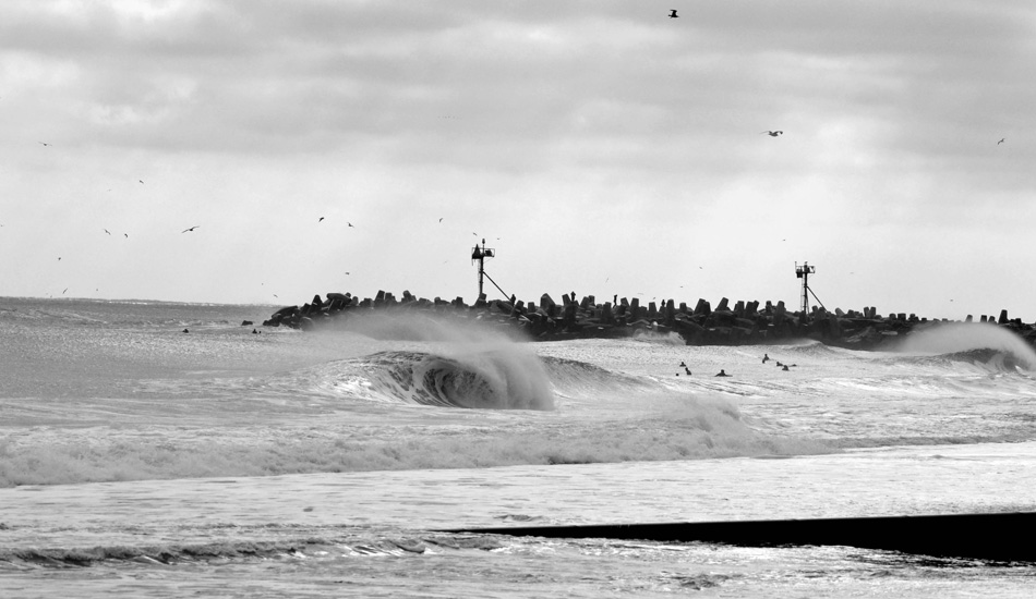 This frothy one does its thing on the safe side of the dredging pipe in Monmouth County. Photo: Chris Centrella