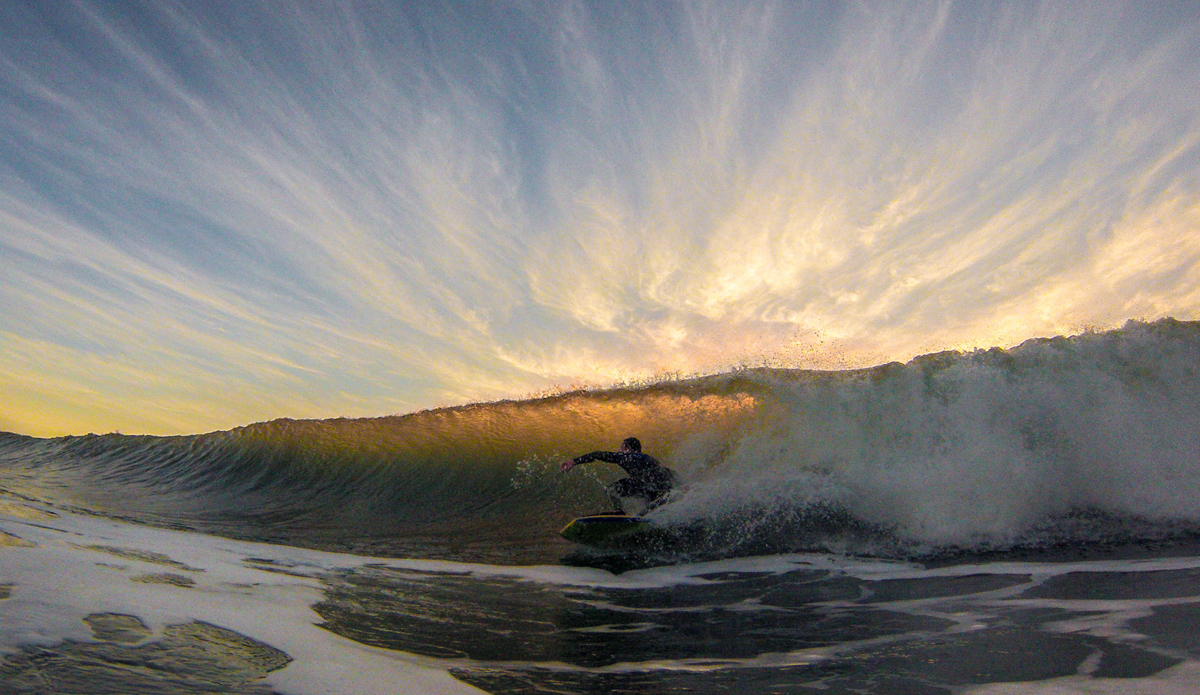 Unknown bodyboarder stomps down a line. Photo: <a href=\"http://www.colinrothphoto.com\">Colin Roth</a>