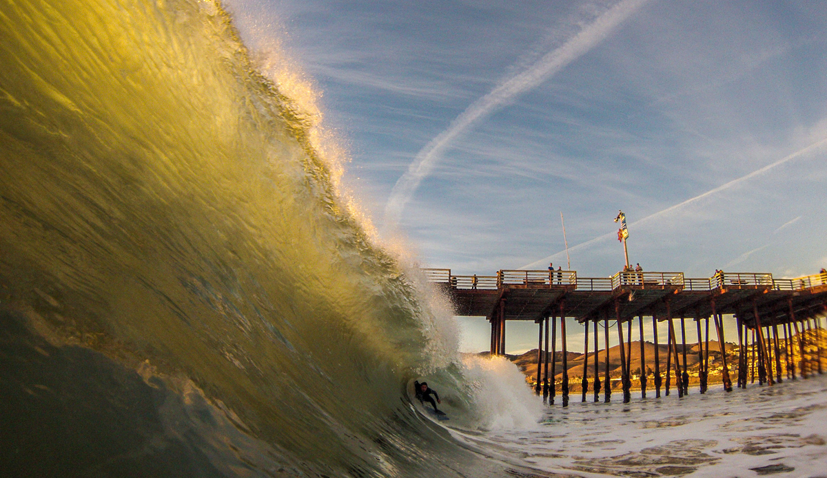 Bodyboarder in the pit. Photo: <a href=\"http://www.colinrothphoto.com\">Colin Roth</a>