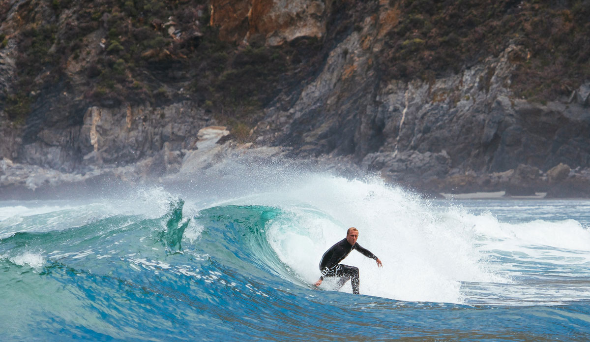 Had the pleasure of meeting up with the Fox Surf crew while they were touring
The west coast. Here’s Chippa Wilson setting up for a ramp in Big Sur. Photo: <a href=\"http://www.colinnearman.com\">Colin Nearman</a>