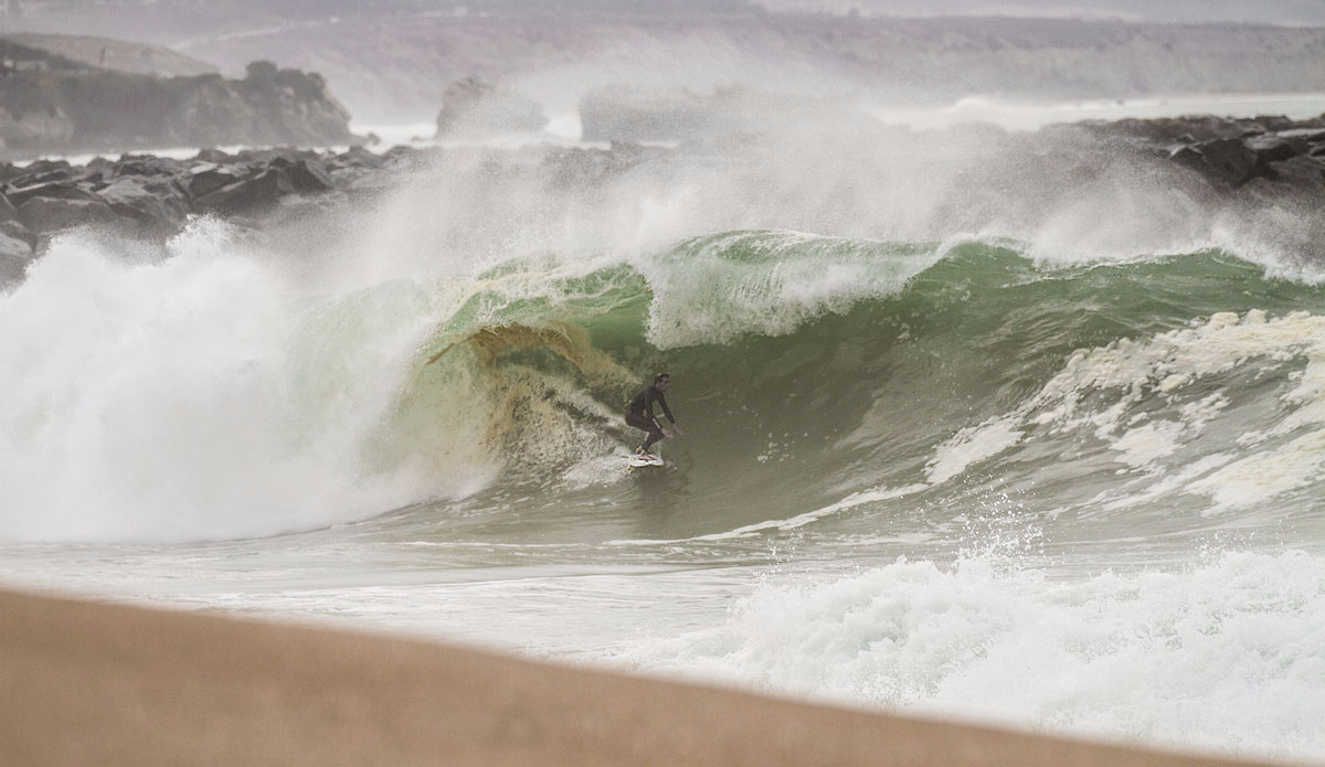 There\'s a good reason why the Wedge is such a great spectator wave. This is it. Photo: Corinne Conklin