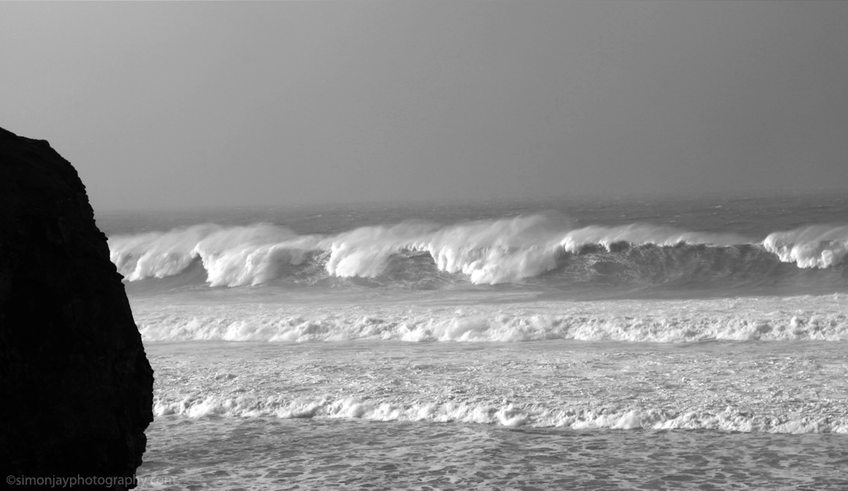 The biggest set I shot last winter and perhaps the biggest wave I’ve ever seen. The swell from Hurricane Hercules. Photo: <a href=\"https://plus.google.com/102308141752801627777/posts\"> Simon Rickwood</a>