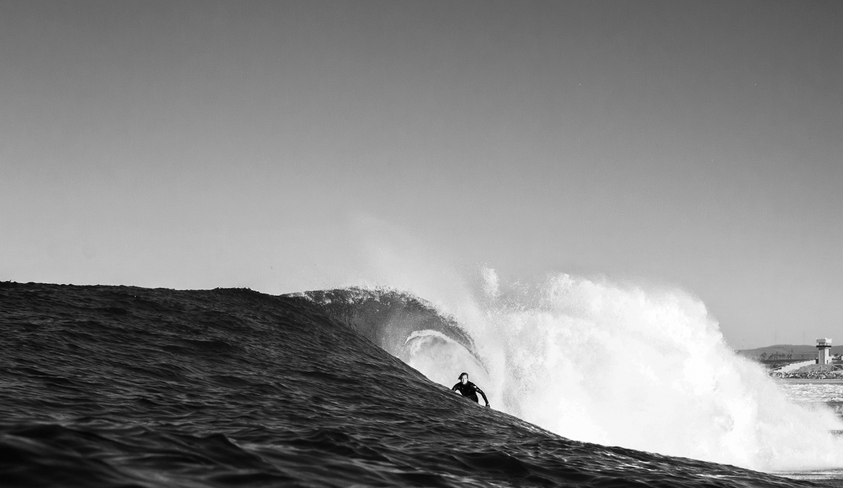 Growing up, one of Mark’s favorite surfers was Shaun Tomson. But now he truly enjoys watching the younger generation of shredders more then ever... tricks to airs to rail game. But, his personal love is still chasing barrels. “We all love this place in our beautiful ocean,” he said. Photo by: Damian Davila