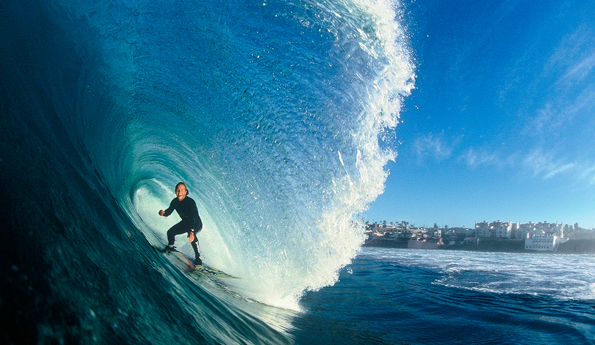 Some of his close friends are always asking him, “Hey Mark, do you ever work?” This is because he spends so much time surfing in Baja. He responds with, “Yeah I work on my barrels and bottom turns!” Haha!  Photo by: Rob Keith