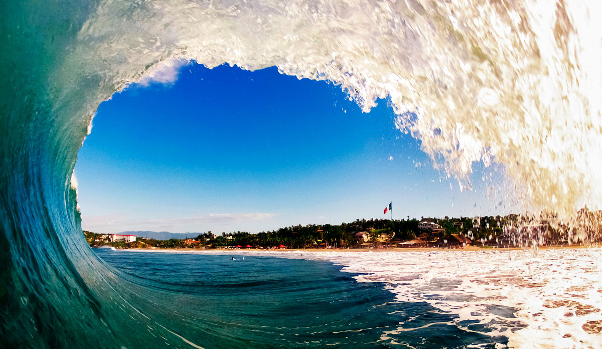 This is at the famous \"Mexican Pipeline\" in Puerto Escondido. A few years ago, I went with a couple of friends for like a month and we score epic waves all 30 days! Photo By: Damian Davila