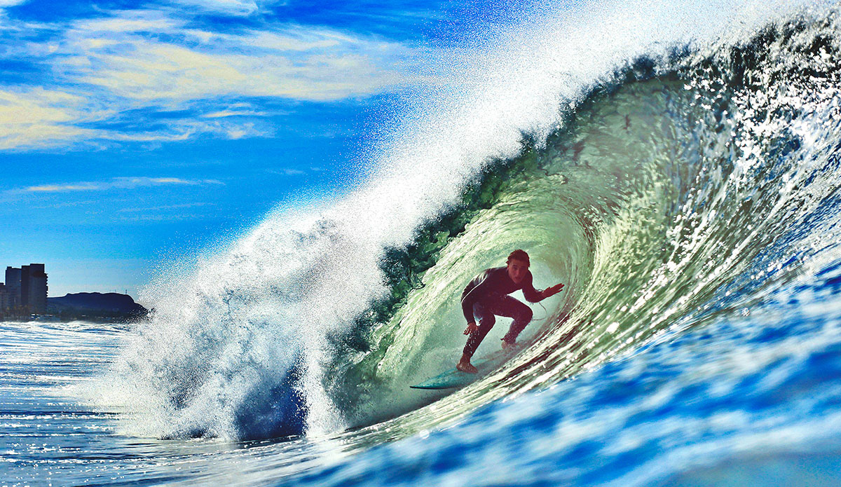 This was a fun day in the winter season in Baja. Rvery time there\'s offshore winds you know it\'s gonna be good. So I just go swimming for hours and start shooting, and I know I\'m going to score something. Photo By: Damian Davila