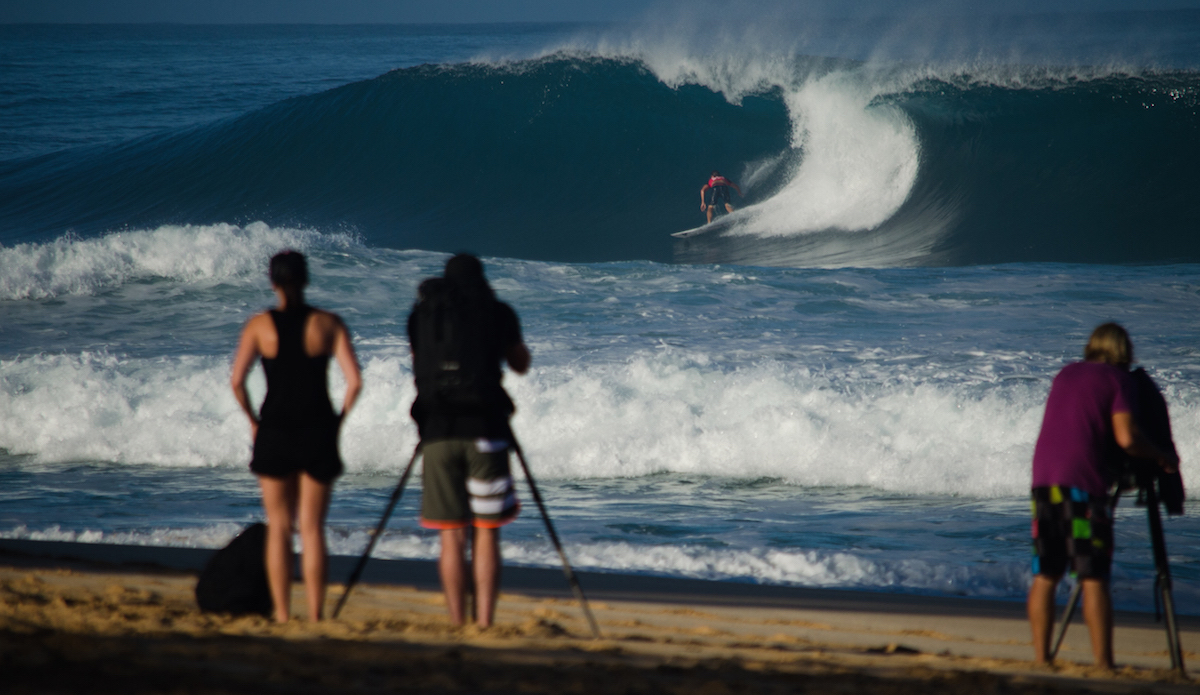 Reef Mcintosh, winning the final heat of the Pipe trials. Photo: <a href=\"http://danlemaitrephoto.com/\"> Dan Lemaitre</a>