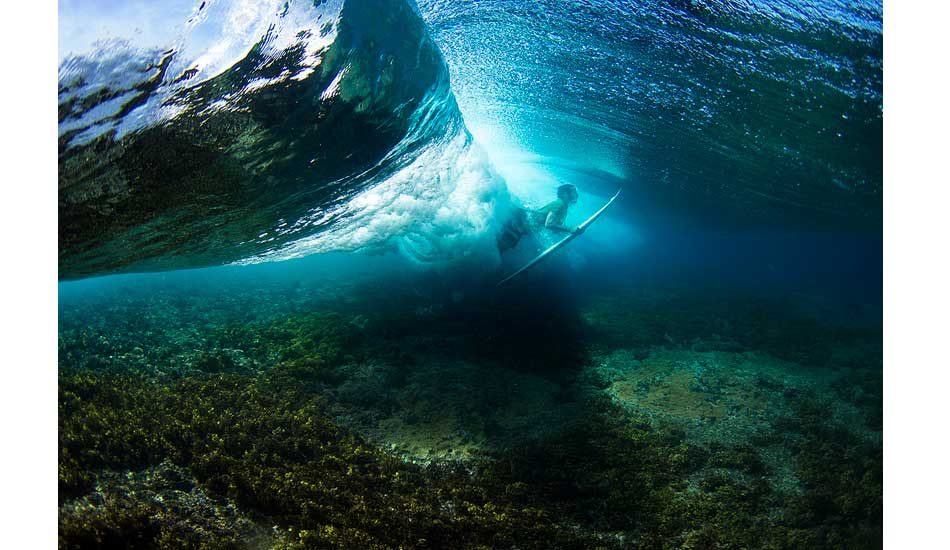 This is Joan Cervello from Spain who was here at Cloudbreak on a surf trip with his friends. Believe it or not, I took this with my eyes closed because I didn\'t have goggles and I wear contact lenses. Photo: <a href=\"http://www.davenilsenphotography.com/\">Dave Nilsen</a>