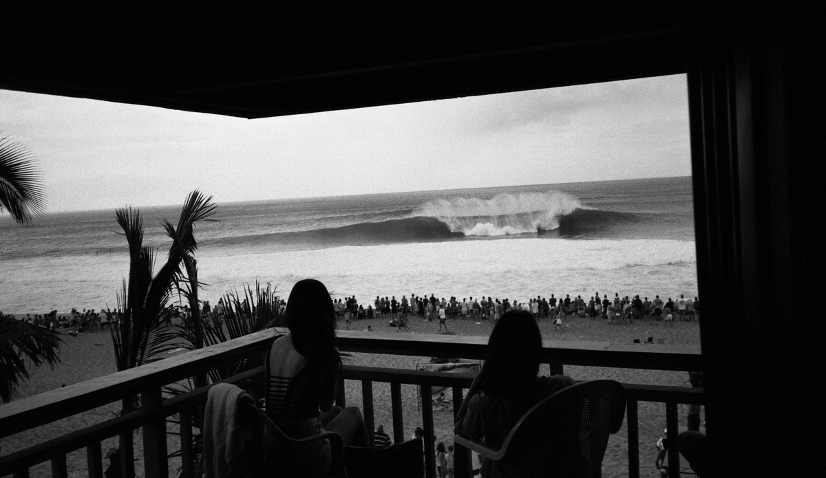 PipeMasters, December 2012.
Taken from the Gerry Lopez Pipe house on the North Shore of Oahu. This photo was in DEKKA Volume 1, which was a 52-page big-wave magazine that I released last summer, featuring 10 years of big-wave photography. Photo: <a href=\"https://instagram.com/derekdunfee\">@DerekDunfee</a>