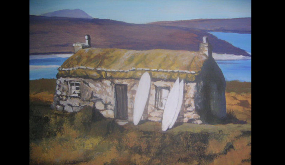 \"This was a place of shelter for surfers who visited the North. The cottage was actually a black house in Skye; the pic I saw was black and white.\"