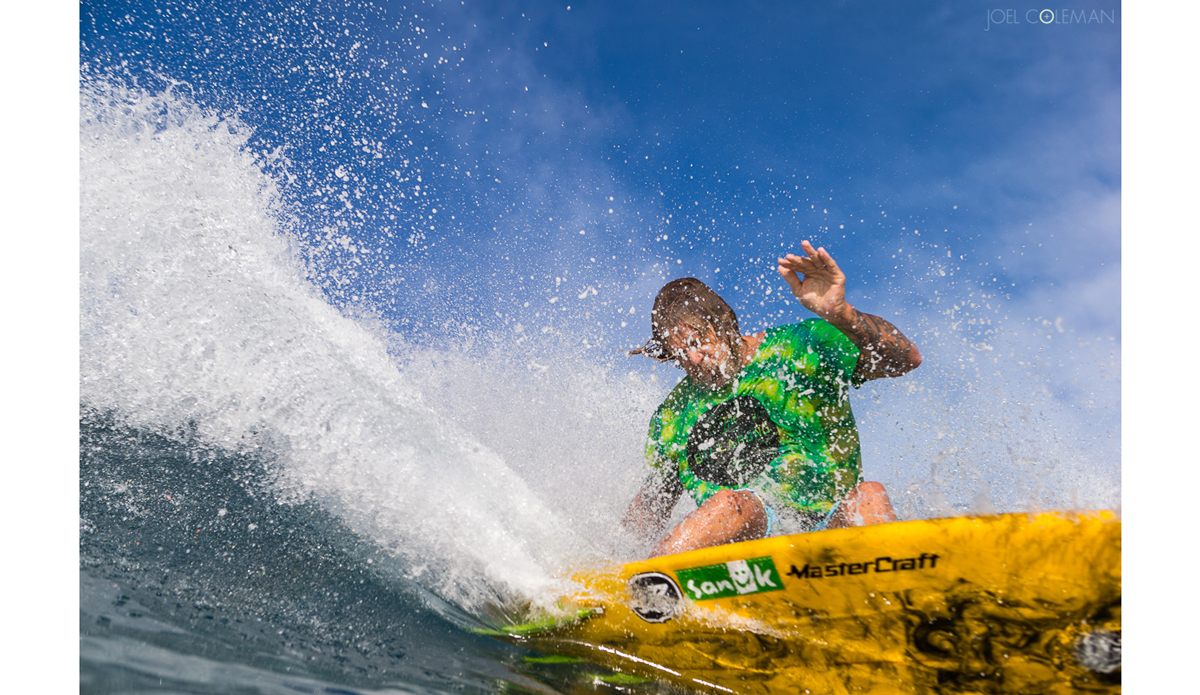 Got to thank Hobie for sending me another amazing and fun board, This four-fin had a lot of speed and was great in the tube. Photo: Joel Coleman | <a href=\"Joel Coleman / www.saltmotion.com\">Saltmotion</a>