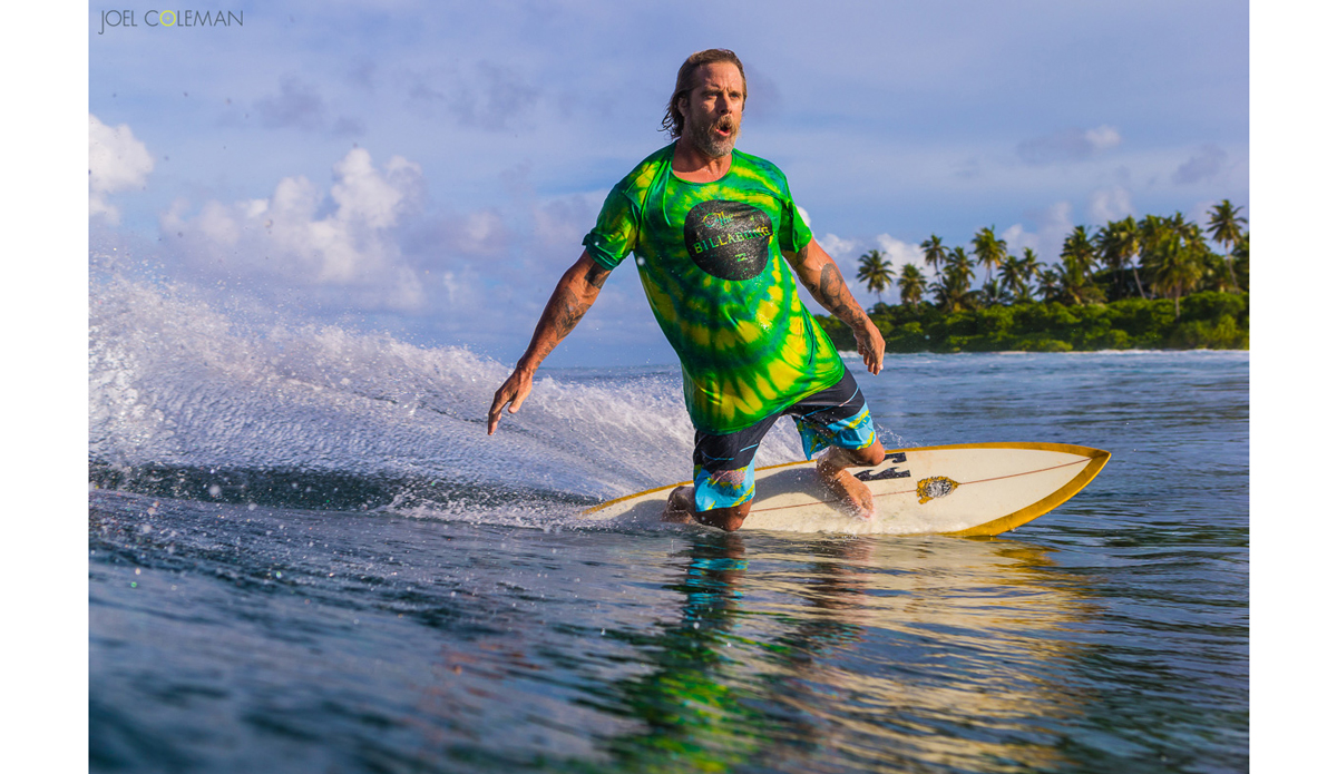 Having fun and enjoying a little surf session that we got to by seaplane. It was a first for me to travel that way — to take off and land on the water was a great way to see so many spots in such a short amount of time. Photo: Joel Coleman | <a href=\"Joel Coleman / www.saltmotion.com\">Saltmotion</a>