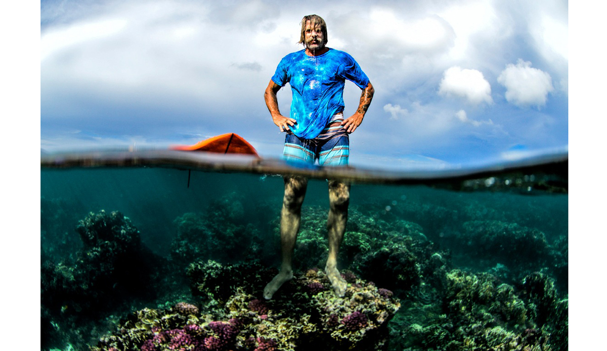 It gets shallow out there and this is what its like above and below at Kandui. Photo: <a href=\"http://www.rodneybursielphotography.com/\">Rodney Bursiel</a>