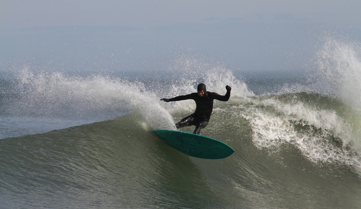 Brant Doyle. The water stayed abnormally warm this winter until winter storm Jonas moved through.The temperature of the water dropped out overnight into the low 50s.Here\'s Brant Doyle looking loose on his single fin in his heavy rubber. Photo: Mickey McCarthy