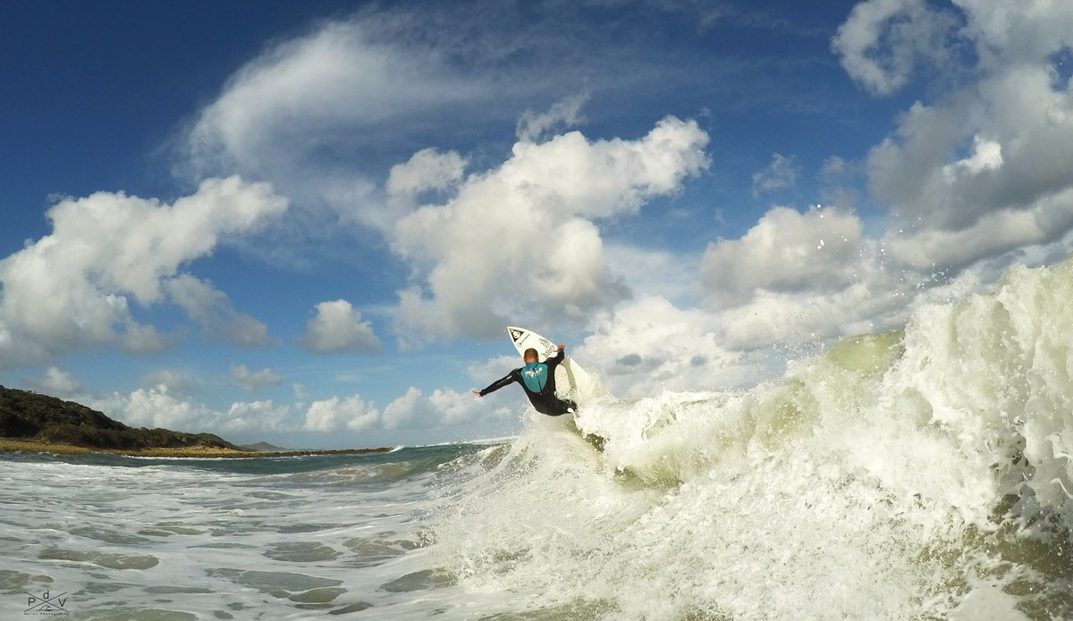 I got hammered after taking this shot but got to see Tyrell smashing it moments before the impact. Photo: Pierre de Villiers