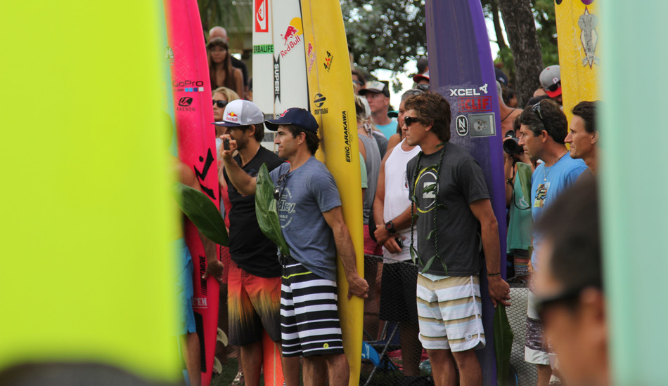 Carlos Burle, who surfed one of the most talked about waves in recent memory just last month in Portugal and defending Eddie Champ, Greg Long.