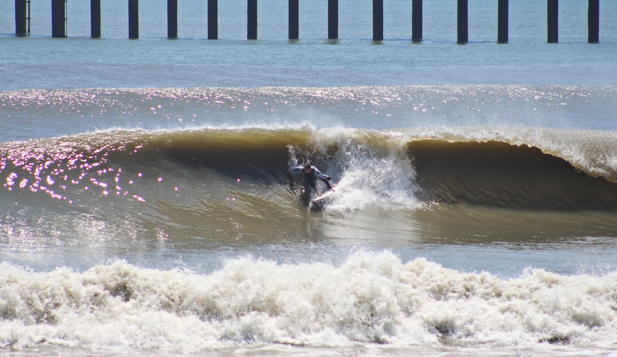 One of the best backhand tube riders out of Virginia Beach, Steven Owens. Photo: <a href=\"http://jettylife.com/\">John Streit.</a>