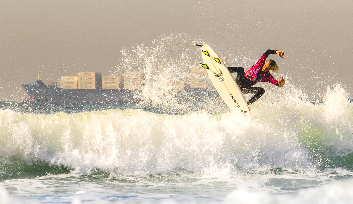 This is Dean Vandewalle, who took the bronze in his age group. He is quite a little surfing machine in the water and just an ordinary teenager when he\'s around his friends.