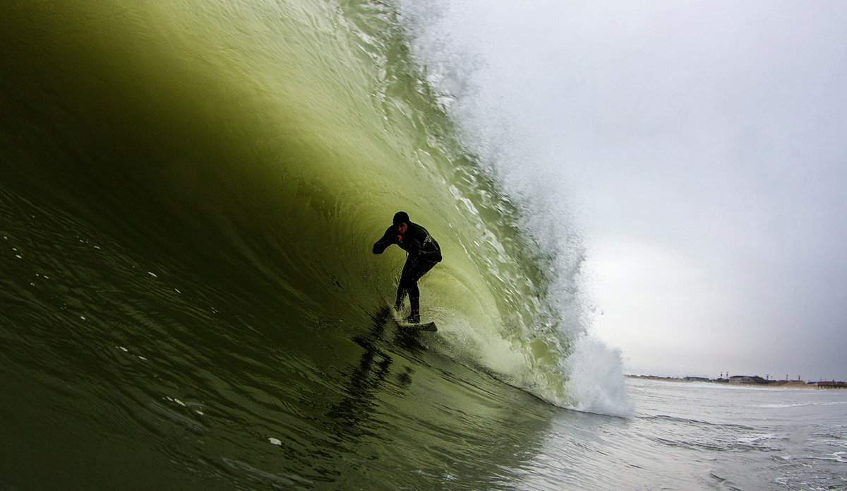 Jesse Helmlinger getting his fill of barrels on Thanksgiving morning. Photo: <a href=\"http://www.davenilsenphotography.com\">DavidNilsenPhotography.com</a>