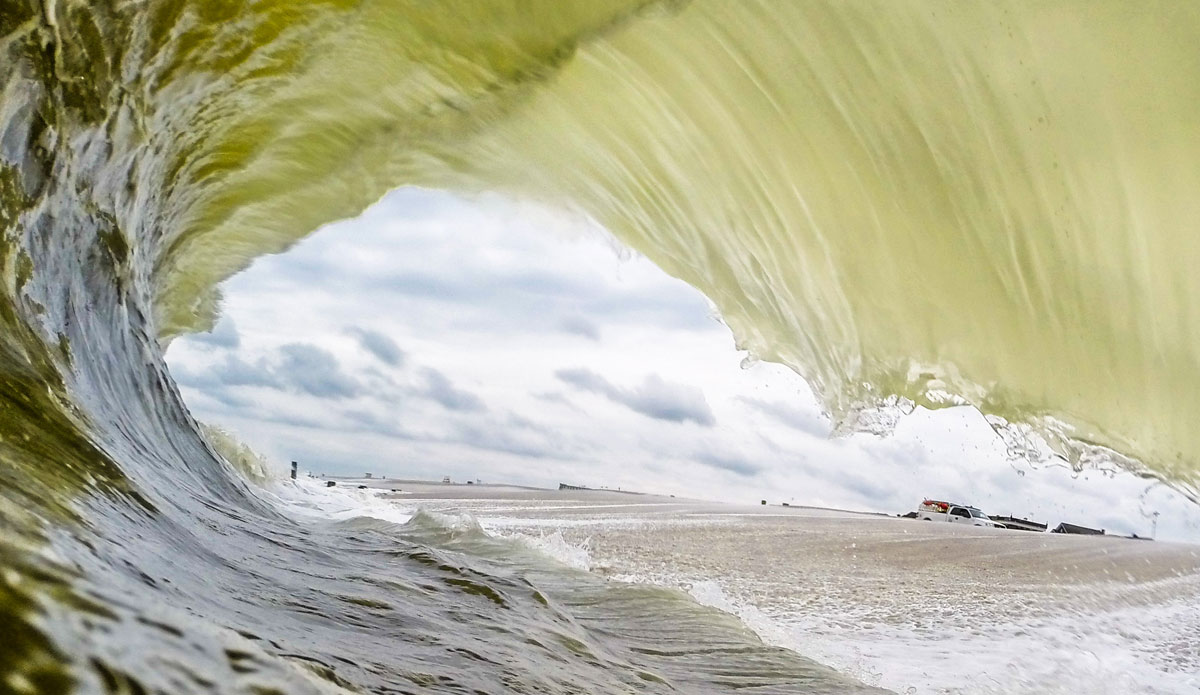 Throw it back to Independence Day. Hurricane Arthur, July 4, 2014. We got hit hard in Cape May. We were first with the swell and I was on it. The shorebreak was insane and one of the best I\'ve ever seen it. I was actually watching the sets and doubting it before I went in. I\'m glad I did because it was awesome. Expect for me getting kicked out by lifeguards after 3 hours of me hiding in the shore break. Little do they know but I would be saving them if they came into the ocean. Photo: <a href=\"http://chank-photography.tumblr.com/\"> Matt Ciancaglini</a>