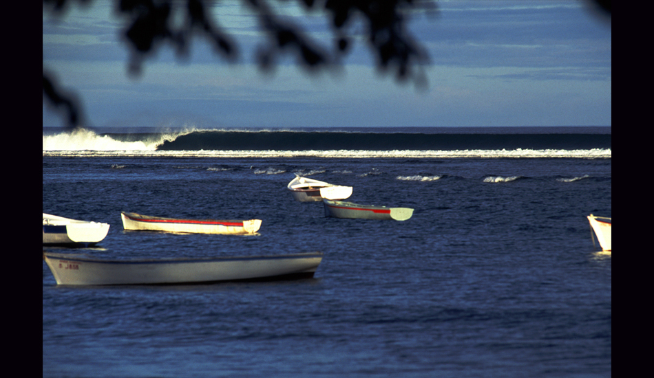 August 1995 - On the forgotten island of Santosha breaks a wave of mythical quality. Elusive, fickle, and dangerously shallow, only the hearty need attempt to catch this gem of a wave. Image: <a href=\"http://stevefitzpatrick.com/\" target=\"_blank\">Fitzpatrick</a>  