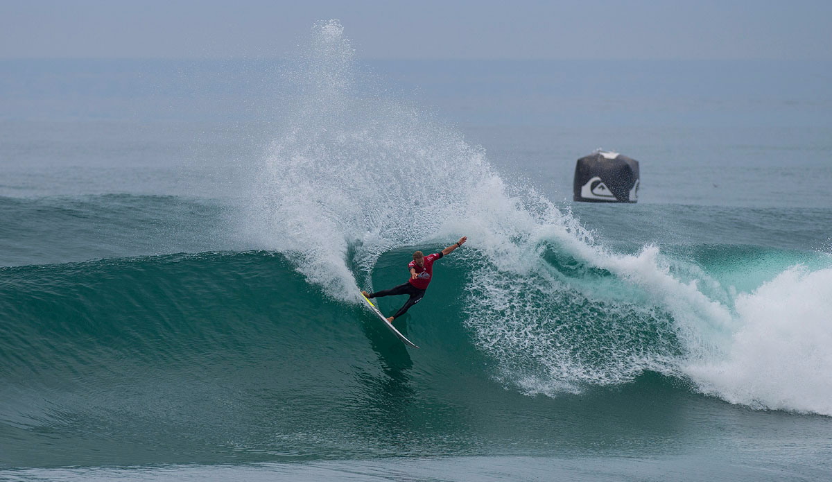 Bede Durbidge of Australia (pictured) advancing into the Quarterfinals of the Quiksilver Pro France. Photo: <a href=\"http://www.worldsurfleague.com/\">WSL</a>/<a href=\"https://instagram.com/kirstinscholtz/\">Kirstin Scholtz</a>