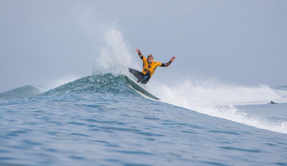 Mick Fanning of Australia (pictured) advancing into the Quarterfinals of the Quiksilver Pro France. Photo: <a href=\"http://www.worldsurfleague.com/\">WSL</a>/<a href=\"https://instagram.com/damien_poullenot/\">Damien Poullenot</a>