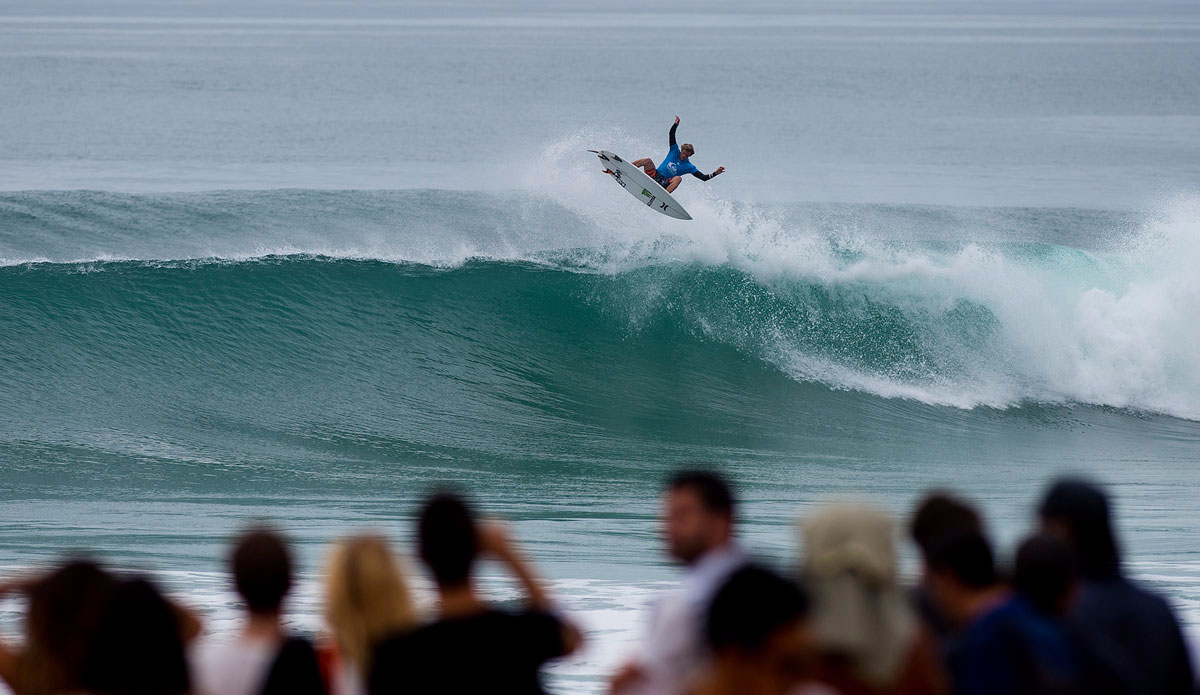 John John Florence of Hawaii (pictured) advancing into the Quarterfinals of the Quiksilver Pro France. Photo: <a href=\"http://www.worldsurfleague.com/\">WSL</a>/<a href=\"https://instagram.com/kirstinscholtz/\">Kirstin Scholtz</a>