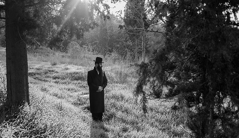 A moment of prayer in \"Sanhedria Forest\" near Jerusalem.