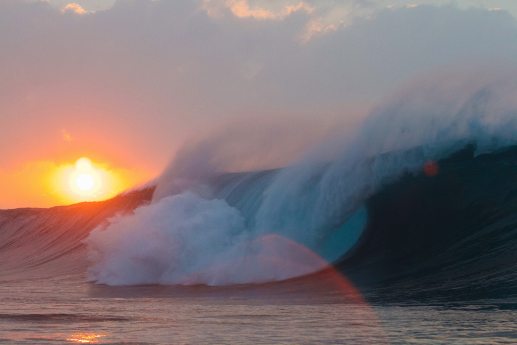 Sunset A-frame. Talk about being at the right place at the right time... Photo: <a href=\"http://www.shigephoto.co/\">Gavin Shige</a> 