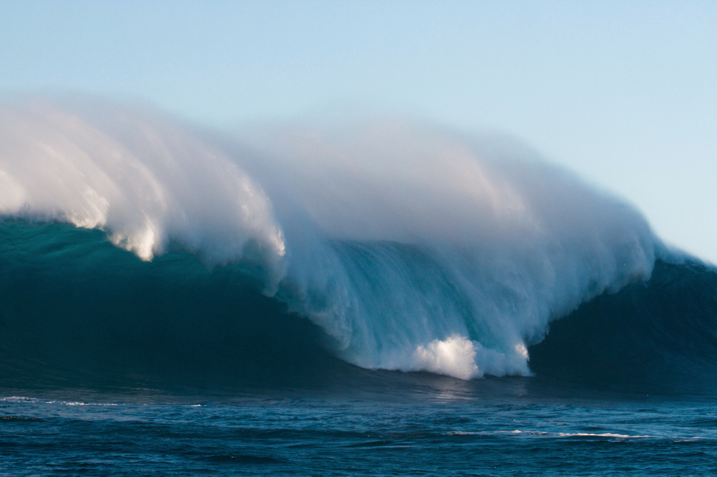 A-frame at Jaws on a very big day with hardly anyone out. Photo: <a href=\"http://www.shigephoto.co/\">Gavin Shige</a>