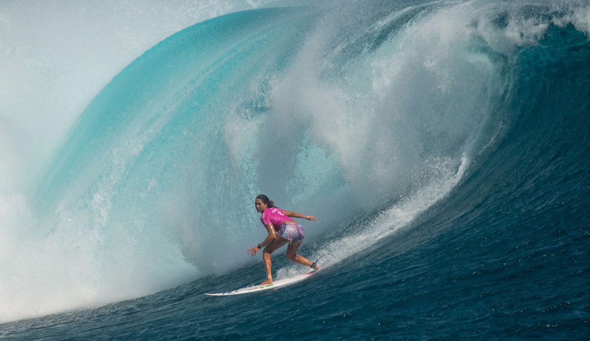 Malia Manuel of Hawaii placed 3rd in Round 1 and goes into Round 2 at the Fiji Women\'s Pro. Photo: <a href=\"http://www.worldsurfleague.com/\">World Surf League</a>