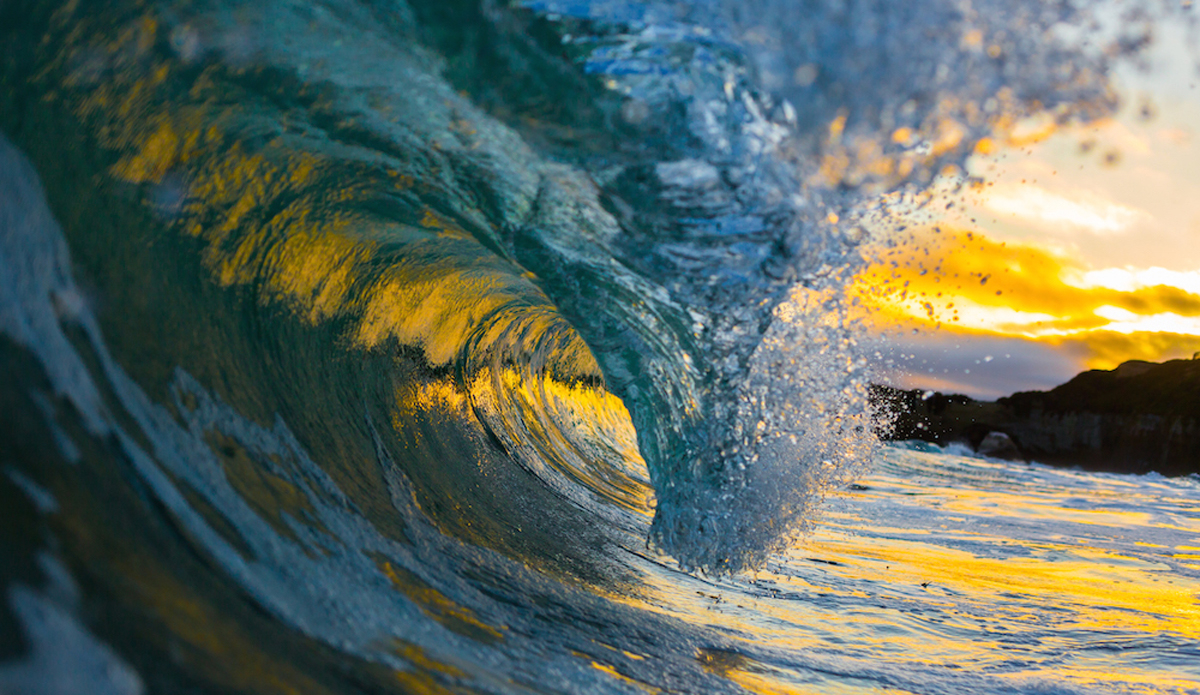 Sunset Lip. Splashing down at sunset.