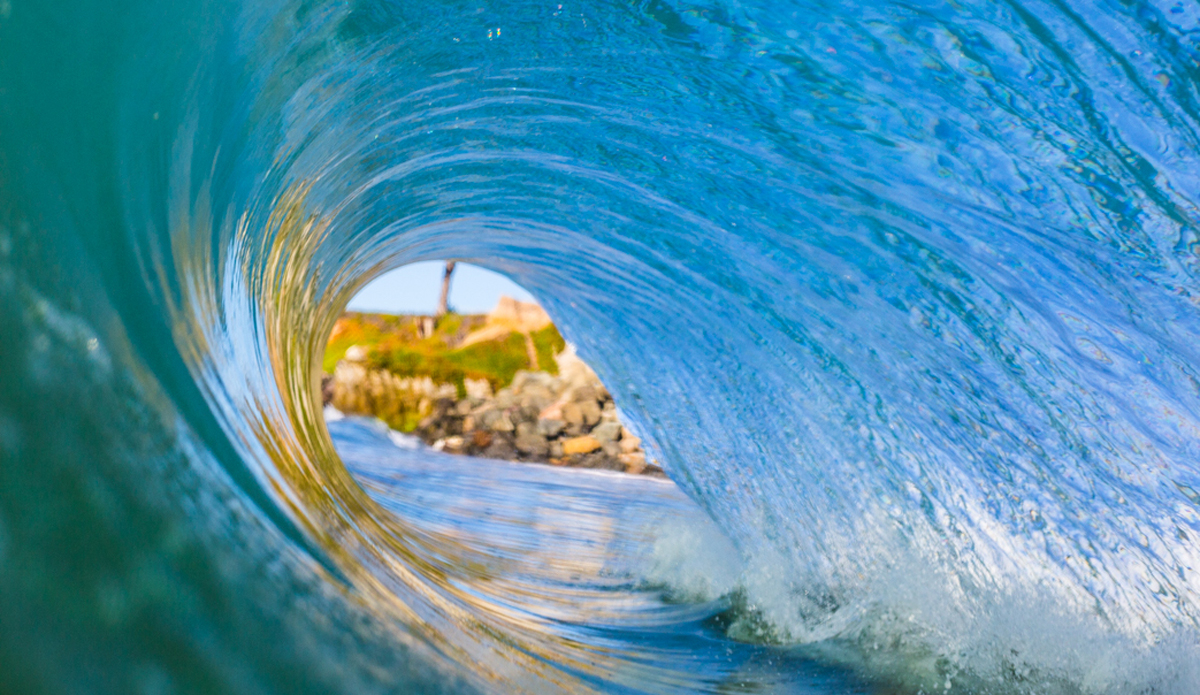 Open Door. Rarely does my 50mm lens and housing fit inside a barrel. I was lucky enough to have this wave break over me and it had the perfect shape.