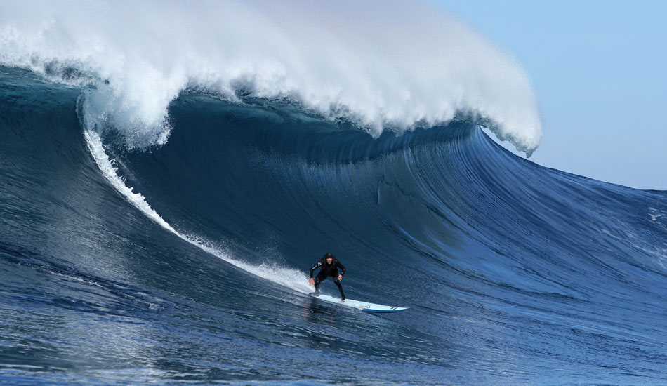 \"Not big, by any means,\" is purely relative. Greg on a small one… for him, that is. Photo: <a href=\"http://www.mavsurfer.com\"> Frank Quirarte.</a>