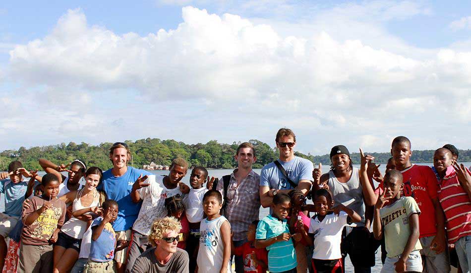 Local beach clean-up on Bastimentos Island with Give & Surf. Photo courtesy of Groundswell Travel