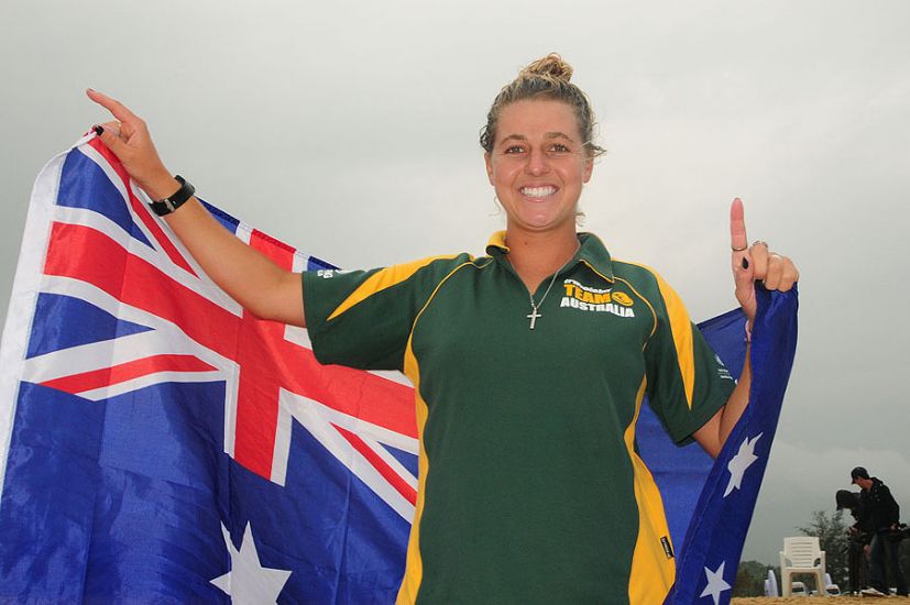 Philippa Anderson representing the winning Aussie team. Photo: ISA/Tweddle