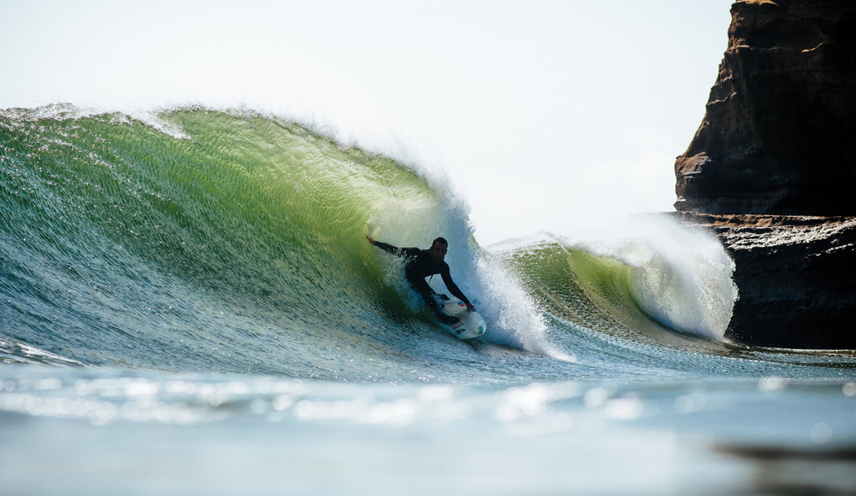 I always love getting out of town and driving up the coast where all you see is green hills on one side and the big blue Pacific Ocean on the other.  There are a lot of nooks and crannies. And if you do a little searching you can most likely find a ridable wave without a human in site.  Photo: Kenan Chan