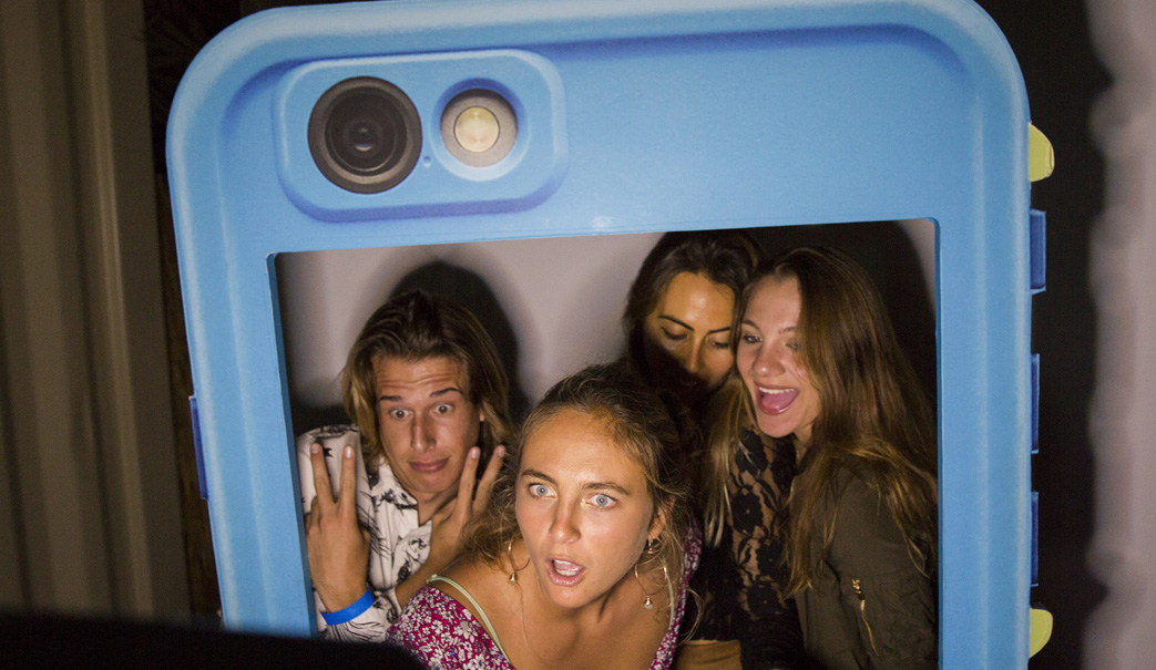 What x2?! Sanuk team gets cozy in the LifeProof Photo Booth. Photo: Thrailkill