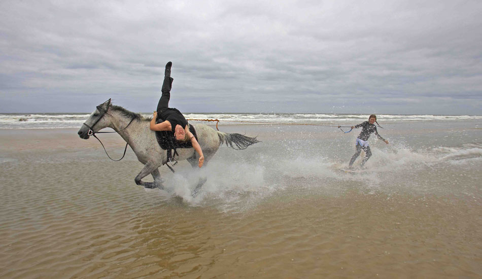 Dan and Sam pushing the limits. Photo: British Horseboarding Association