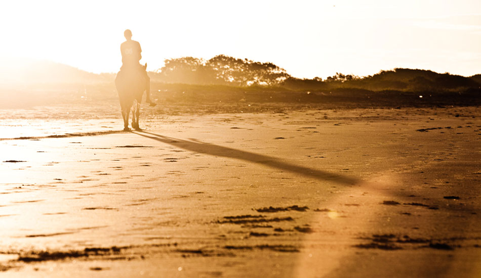 He has to see a man about a horse. Photo: <a href=\"http://ryanstruck.com/\" target=_blank>Ryan Struck</a>/<a Horse Sunrise. href=\"http://www.thenewsurf.com\" target=_blank>The New Surf</a>