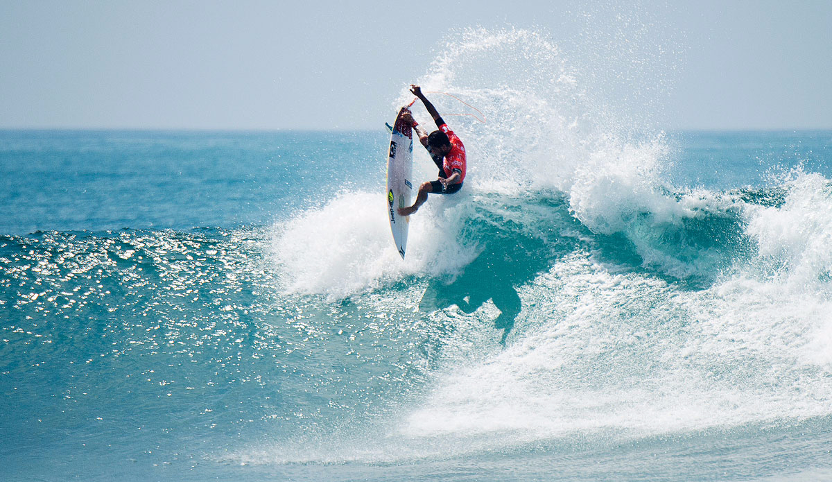 Filipe Toledo of BRasil (pictured) winning his Round 2 heat at the Hurley Pro Trestles on Thursday September 9, 2015.  Photo: <a href=\"http://www.worldsurfleague.com/\">WSL/<a href=\"https://instagram.com/kirstinscholtz/\"</a>/Kirstin Scholtz</a>