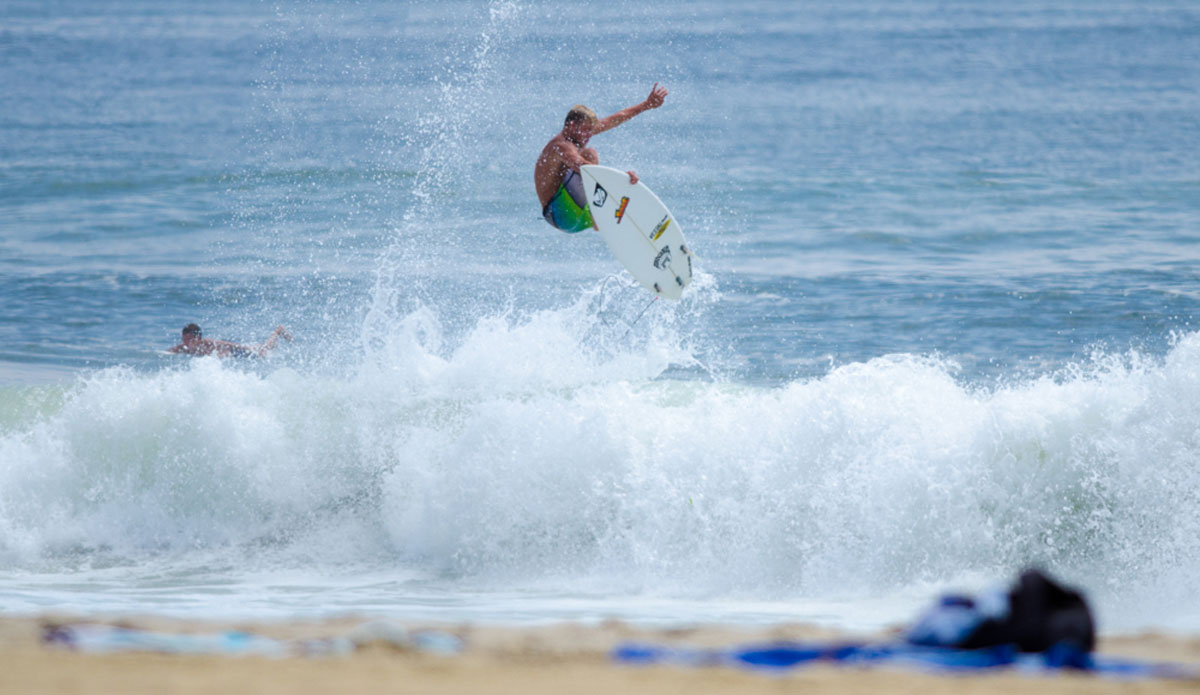 Tommy Ihnken can throw airs no matter how big the wave is. Photo: <a href=\"www.jeremyhallphotography.com\">Jeremy Hall</a>