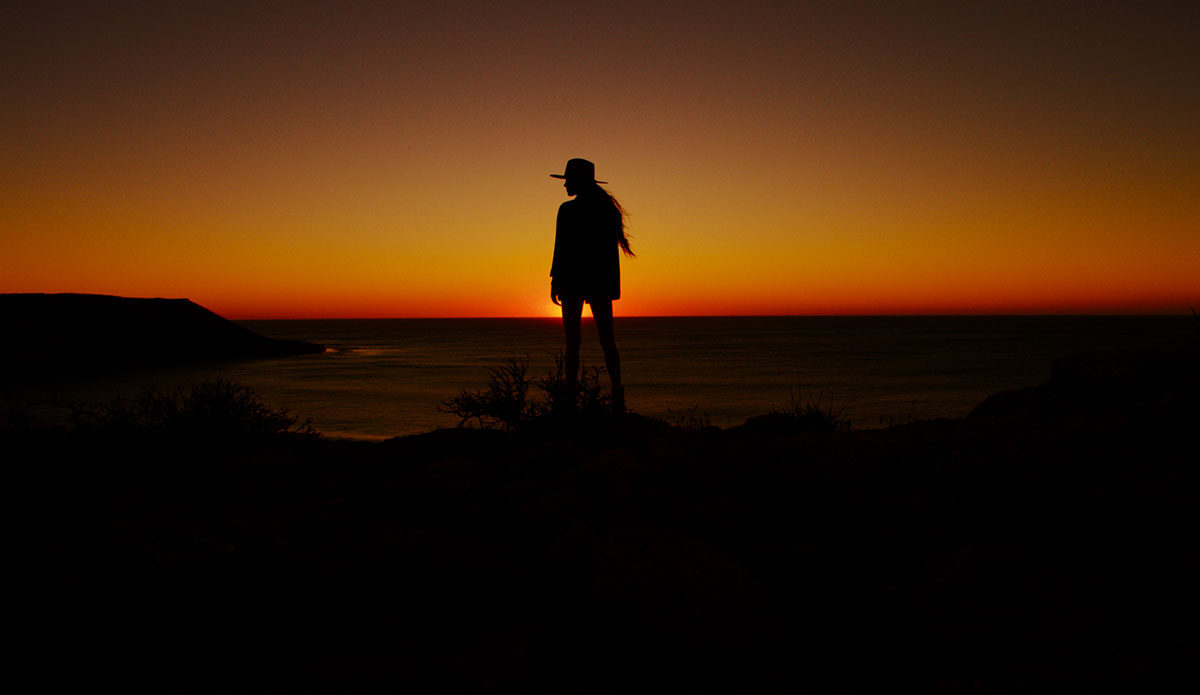 Imogen Caldwell, at her childhood home in Red Bluff. Situated far north up the coast of Western Australia, this territory is where the Outback meets the sea, space is ample, and wildlife is everywhere. Photo: <a href=\"http://www.morganmaassen.com/\">Morgan Maassen</a>